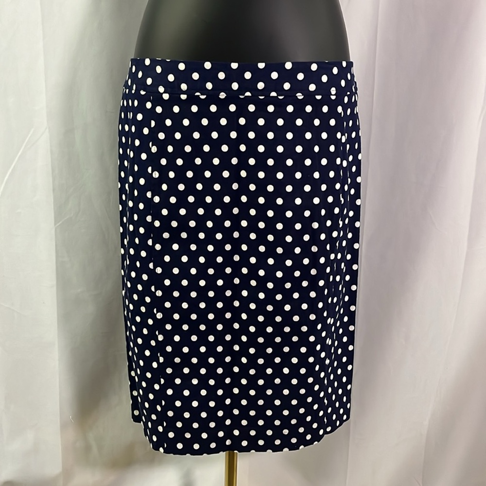 NWT Pixley Navy & White June Polka Dot Cotton Pencil Skirt